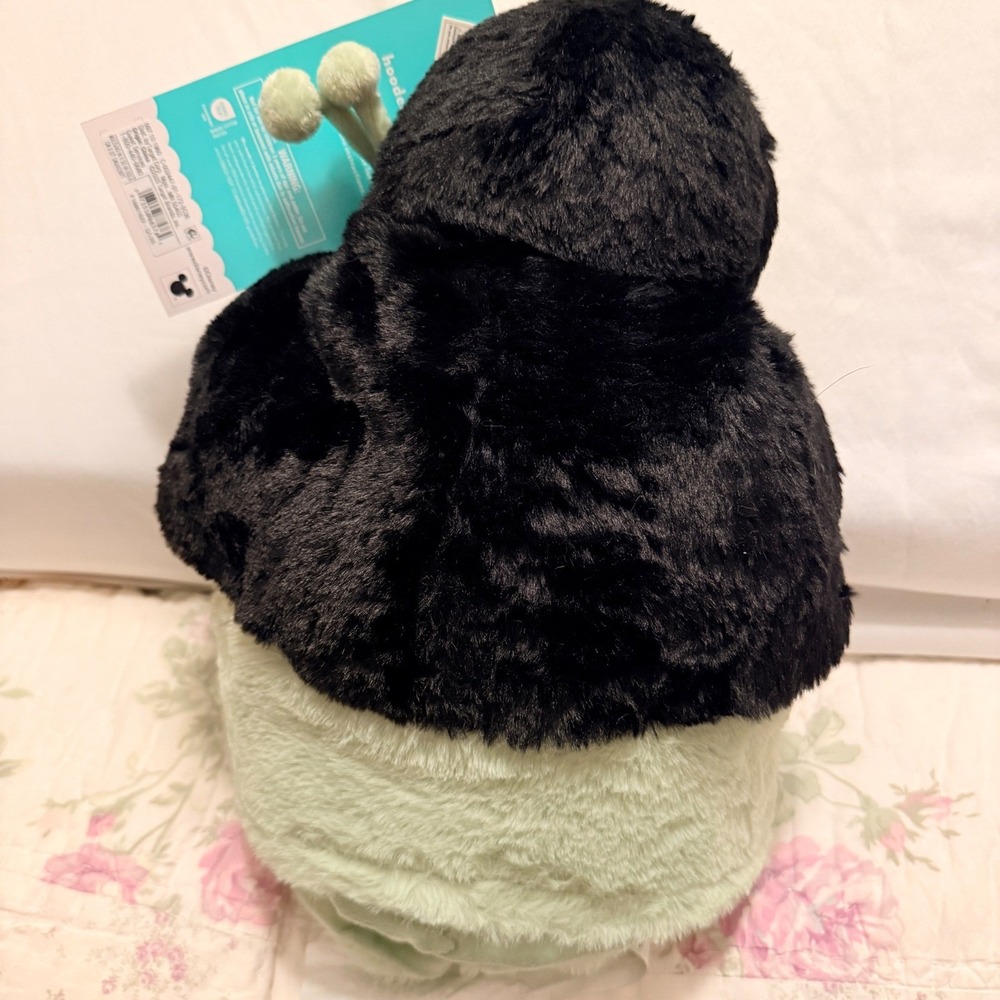 Pillowfort Disney Tiana Hooded Blanket Kids 40x50 Green NEW Faux Fur Mitts Tiara - Picture 5 of 8